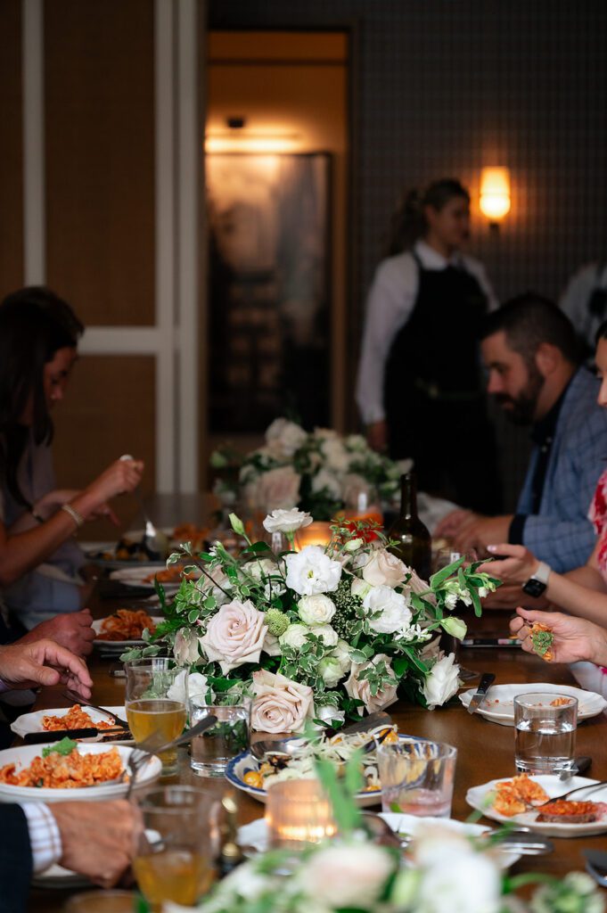 Welcome wedding dinner at Shinola Hotel
