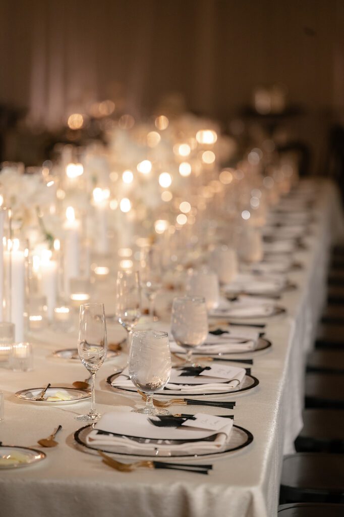 Elegant Detroit Athletic Club wedding reception