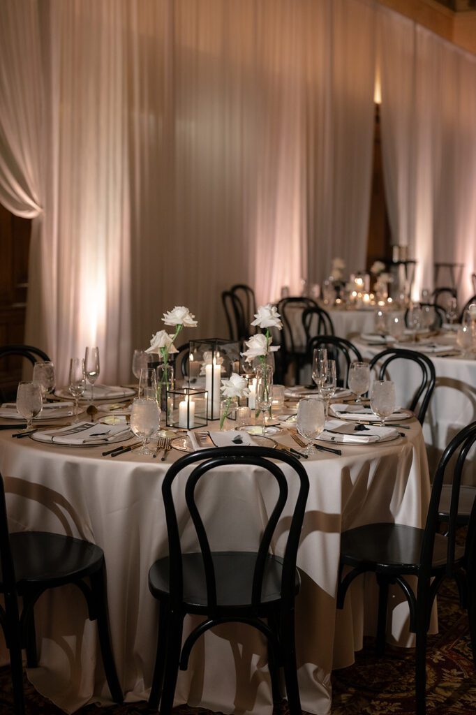 Elegant Detroit Athletic Club wedding reception