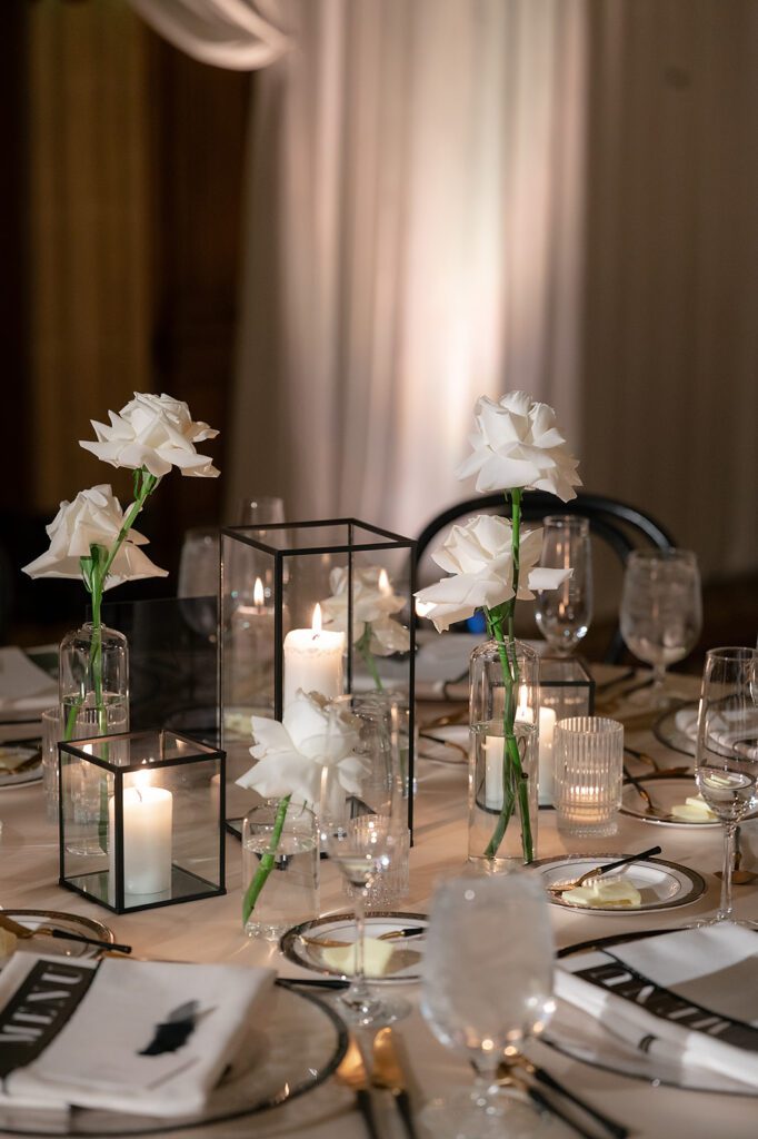 Elegant Detroit Athletic Club wedding reception