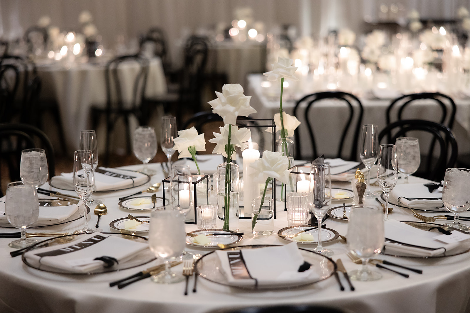 Elegant Detroit Athletic Club wedding reception