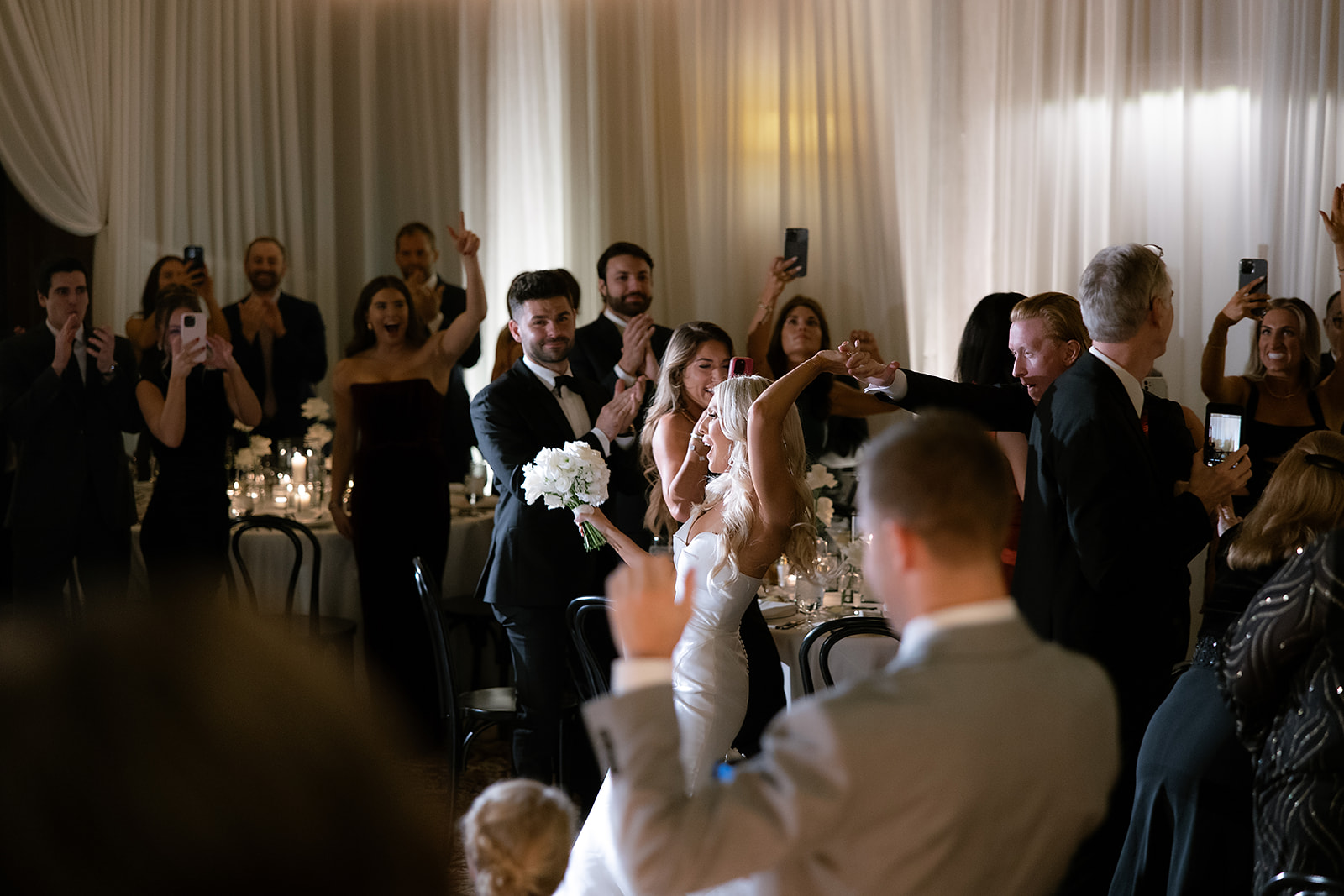 Bride and grooms grand entrance