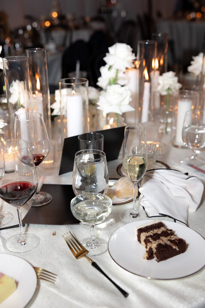 Late night wedding reception detail shots