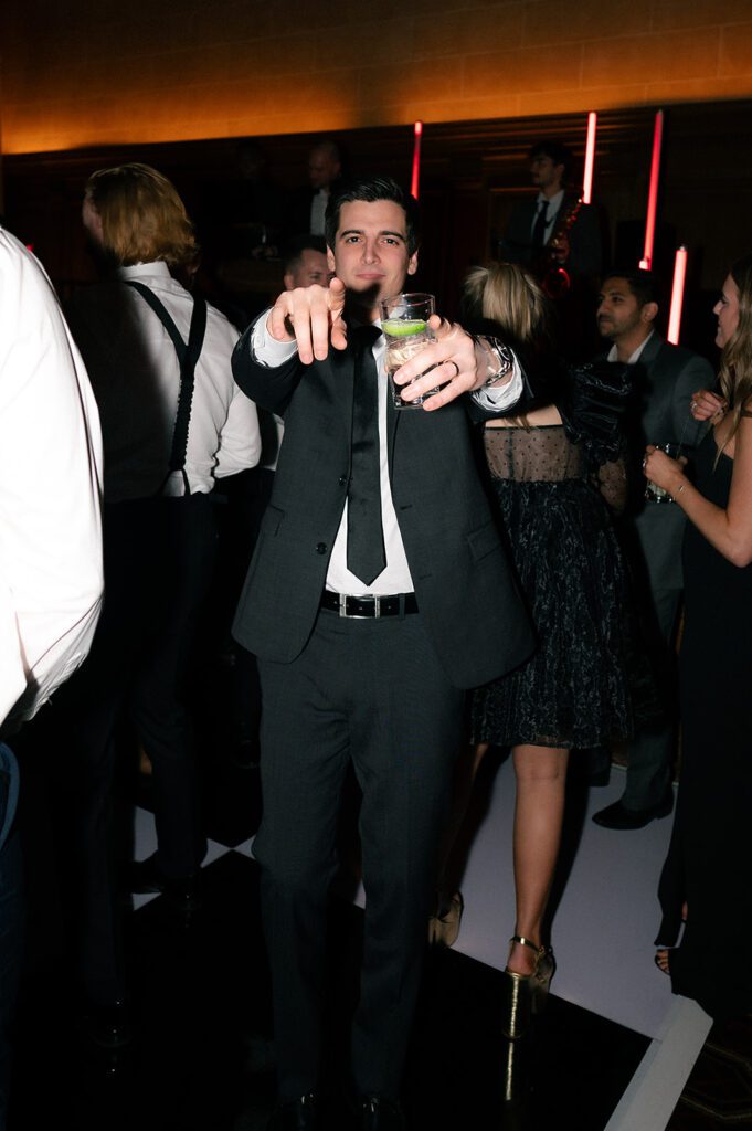 Wedding guest dancing