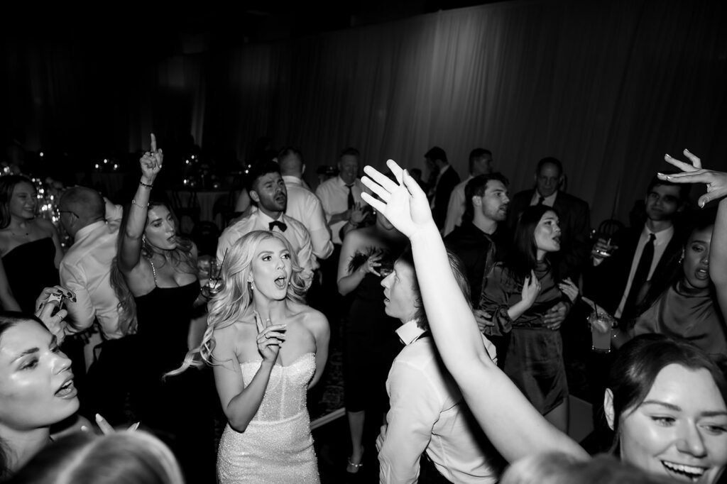 Bride and groom on the dance floor during their reception