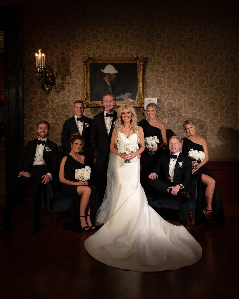 Wedding party photo at Detroit Athletic Club
