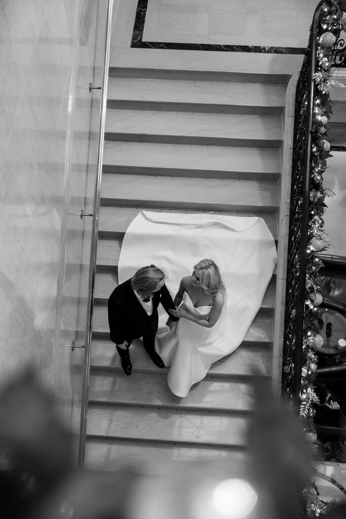 Bride and grooms portraits at Detroit Institute of Arts
