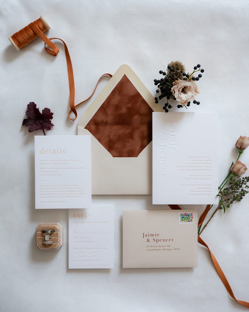 Fall wedding details from a Amyway Grand Plaza wedding in Grand Rapids, Michigan