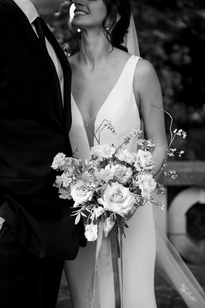 Outdoor bride and grooms portraits from a fall Grand Rapids wedding