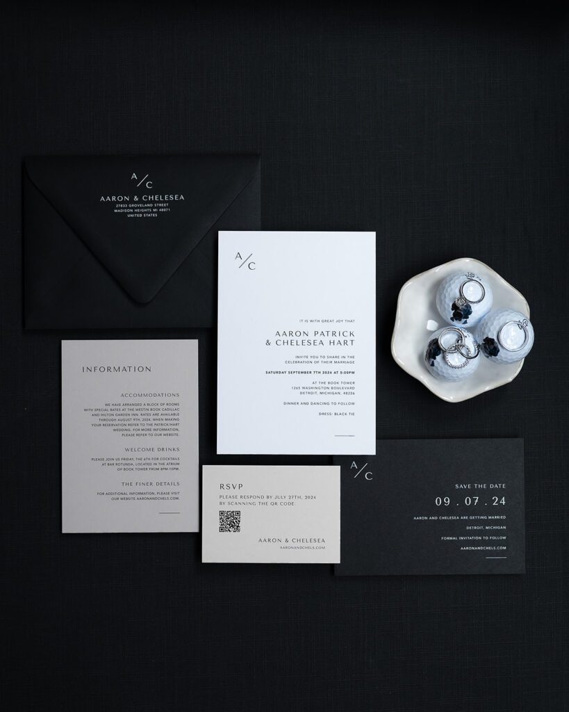 Elegant wedding details from a Detroit, Michigan wedding