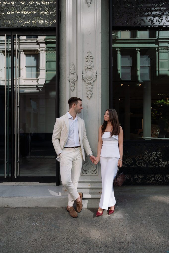Editorial engagement photos on the streets of SoHo