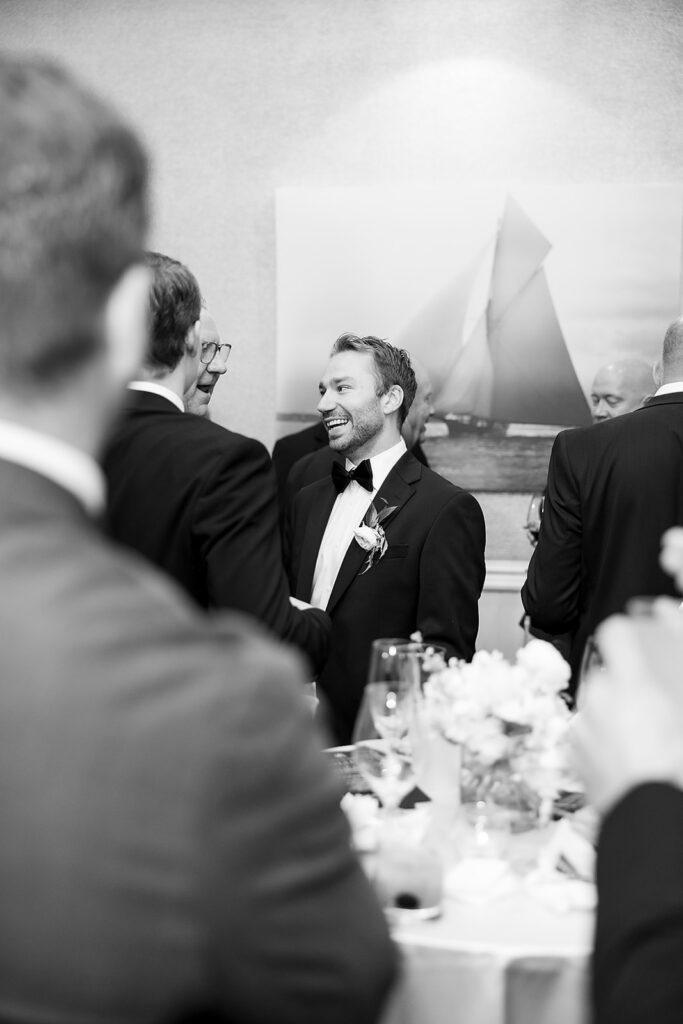 Guests mingling during cocktail hour at  Bay Harbor Yacht Club in Northern Michigan