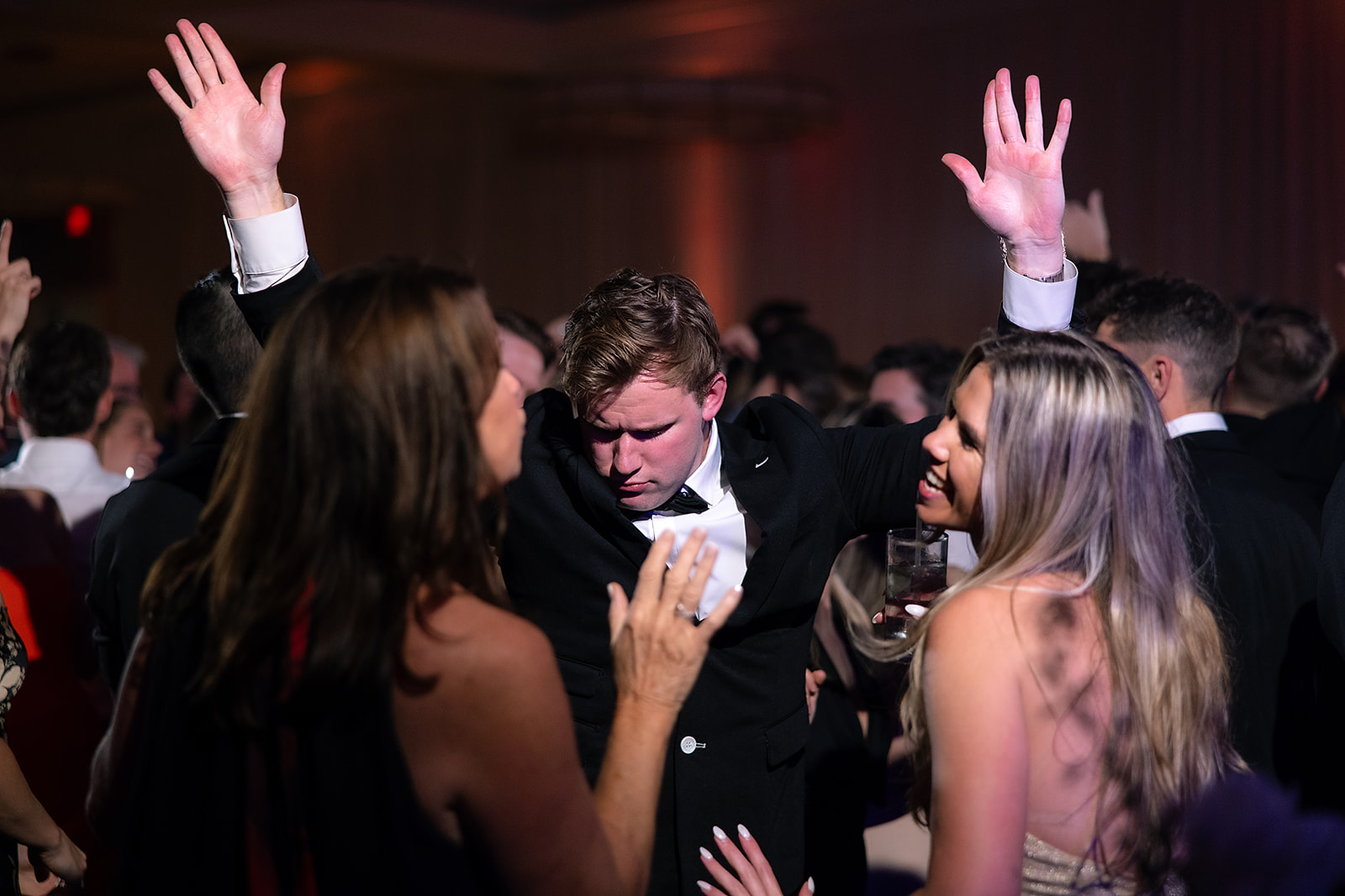 Guests dancing during the reception