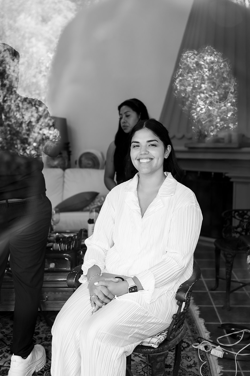 Bride getting ready for her wedding day inside Hacienda San Luis Gonzaga