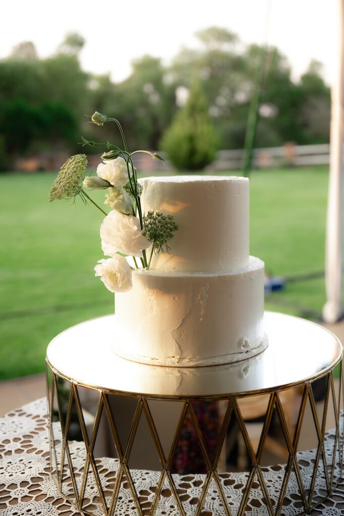 Simple two tiered wedding cake