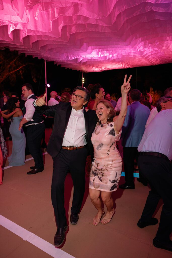 Guests dancing during the wedding reception