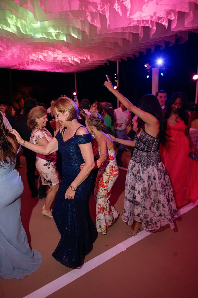 Guests dancing during the wedding reception