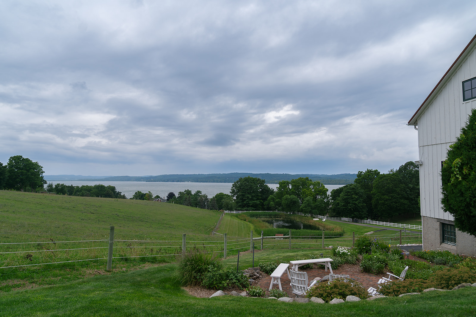 Wide shot of Noverr Farms in Traverse City, Michigan.