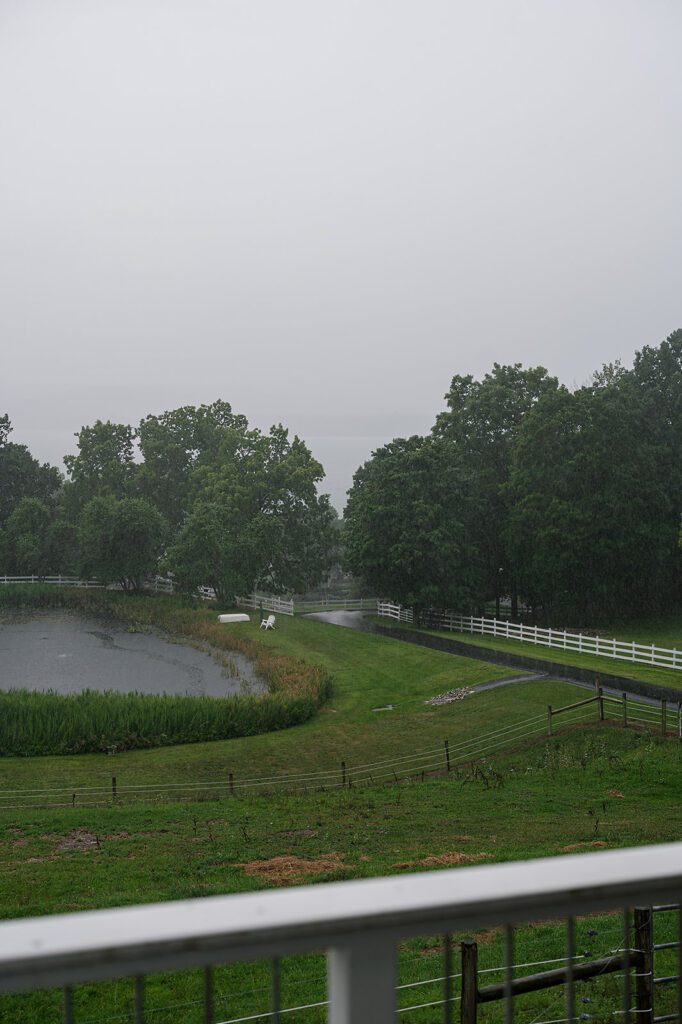 Rain at Noverr Farms in Traverse City, Michigan.
